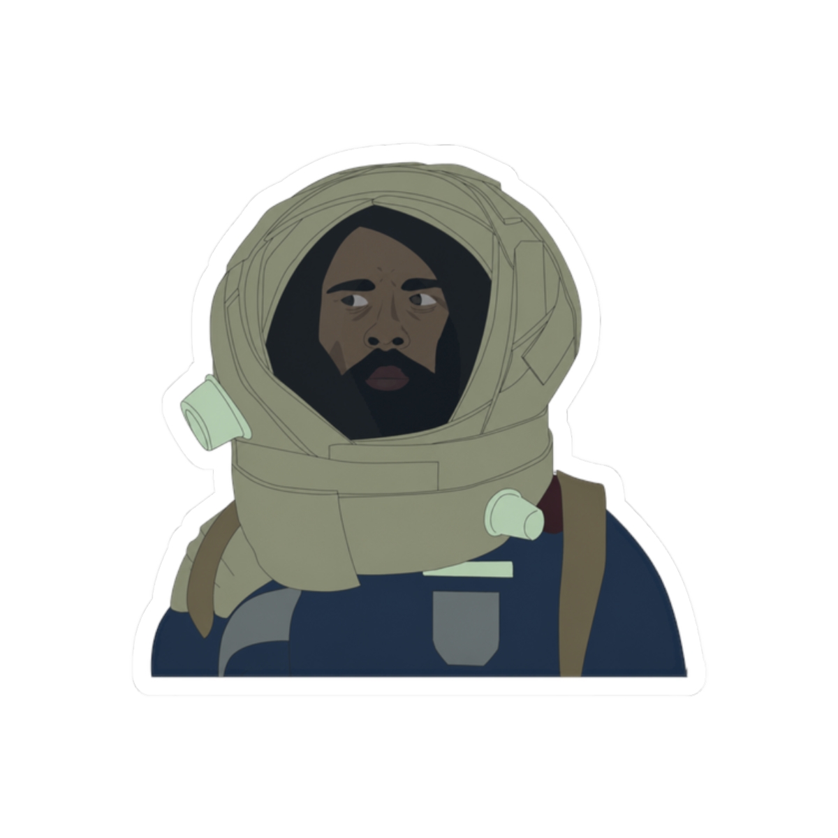 Jeevan as Dr. Eleven (Station Eleven) Sticker - alternate angle 3, merchandise